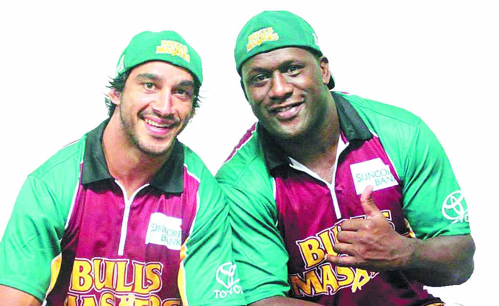 LEAGUE OF THEIR OWN: Rugby league stars Jonathan Thurston and Wendell Sailor have been on previous Bulls Masters tours. LEAGUE OF THEIR OWN: Rugby league stars Jonathan Thurston and Wendell Sailor have been on previous Bulls Masters tours.